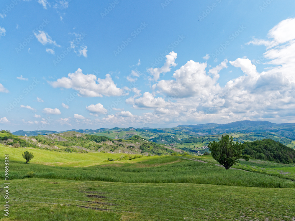 Panoramic views of the Tuscan-Emilian Apennines Italy