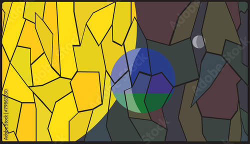 Planet Earth Flag Stained Glass