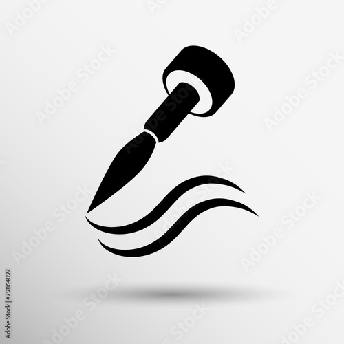 Cosmetic eyeliner with sample strokes makeup two lines
