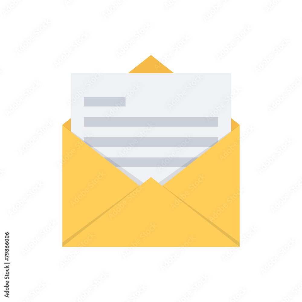 Open envelope. Mail symbol. Open envelope. Mail symbol.