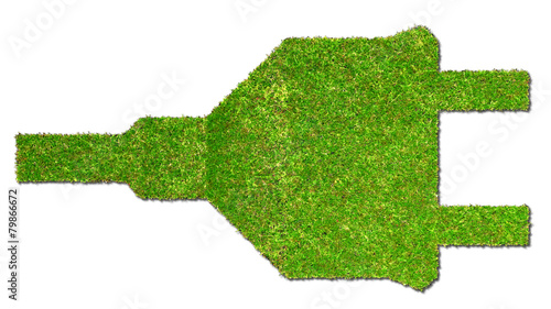 electrical outlet on grass green energy concept