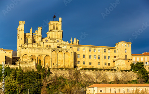 View of St. Nazaire Cathedral in Beziers, France photo