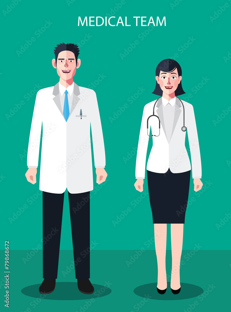 Flat characters of doctor's concept illustrations
