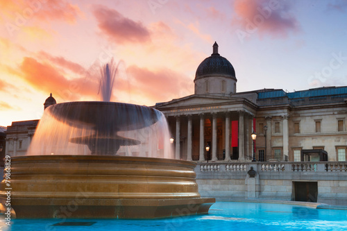 Trafalgar Square at sunset