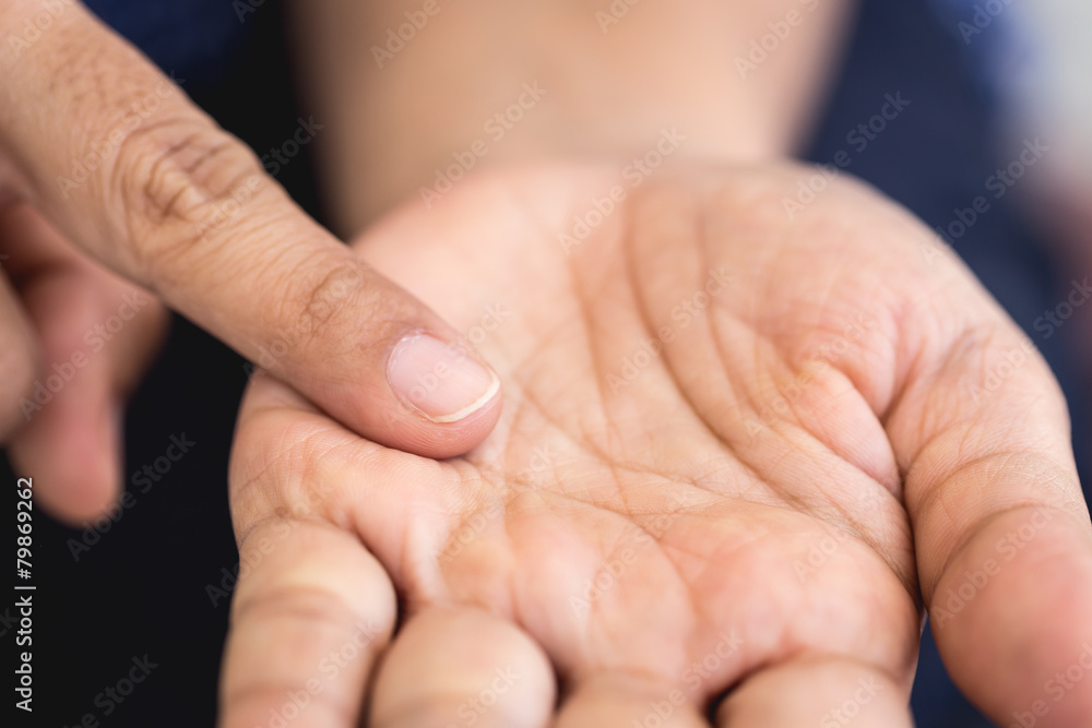 Macro of hand and finger Macro of hand and finger
