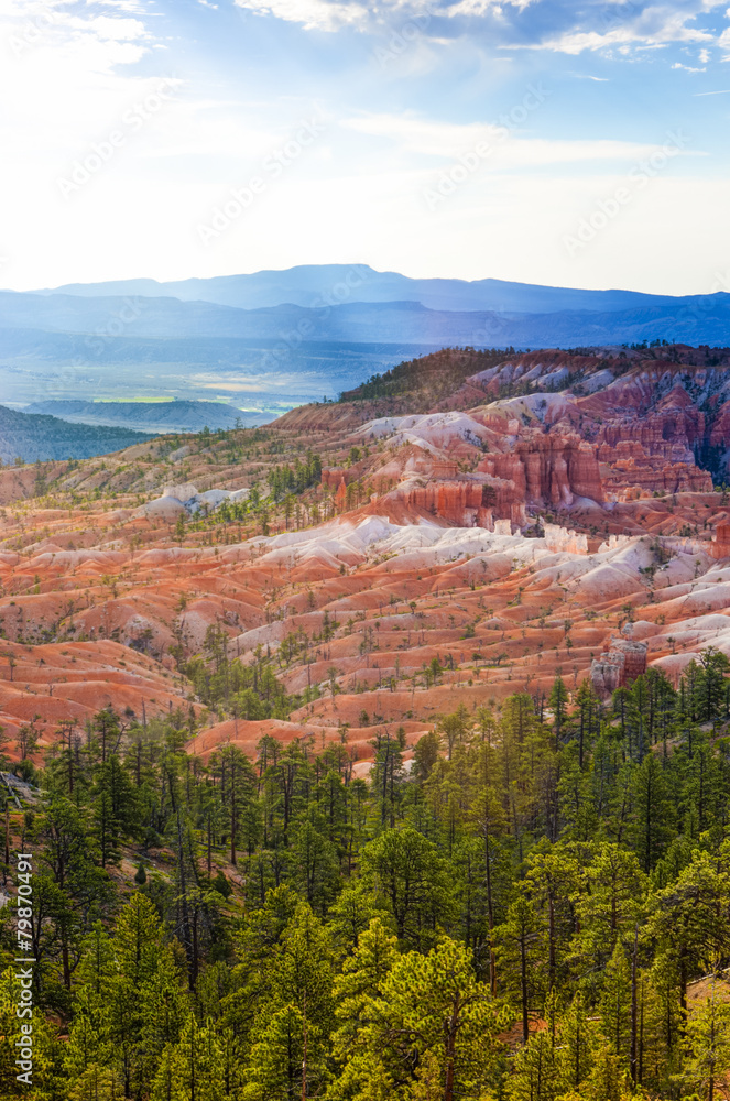 Beautiful Landscapes of Sandstone Cliffs and Pinnacles of Bryce
