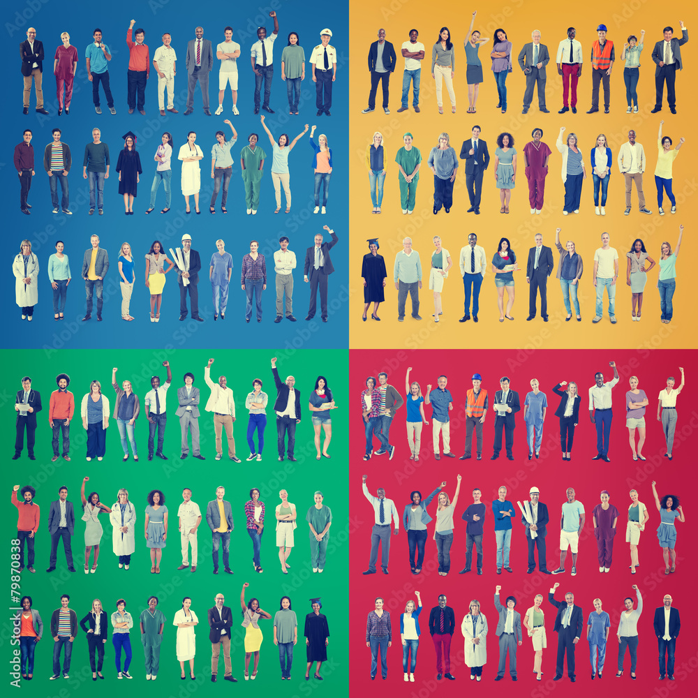 Jobs People Diversity Work Multiethnic Group Concept
