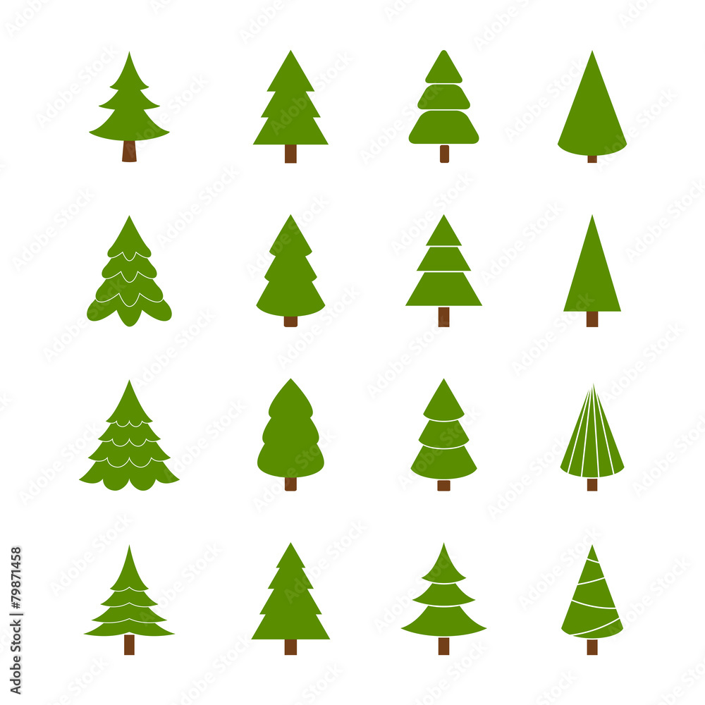 Set of Christmas trees, vector illustration Set of Christmas trees, vector illustration