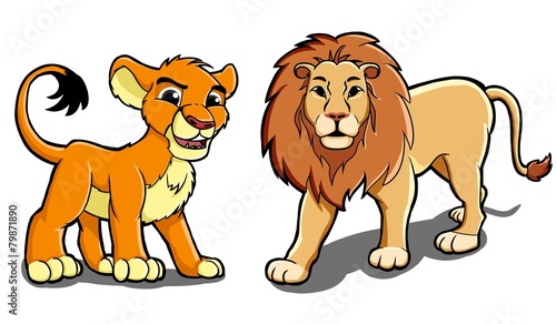 Fototapeta Naklejka Na Ścianę i Meble -  Lion family