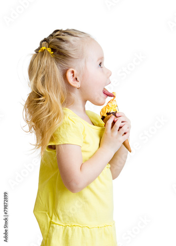 kid eating ice cream in stu...
