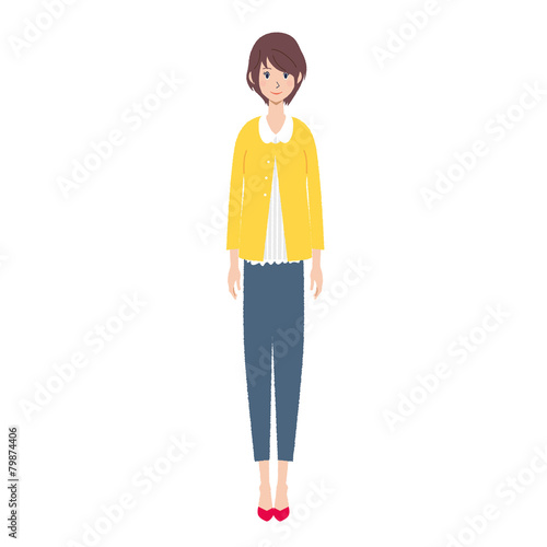 若い　女性　イラスト　全身