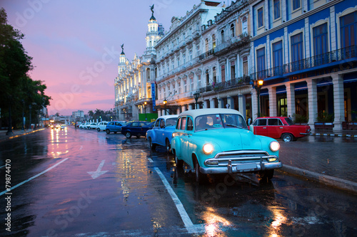 Classic old car on streets of Havana, Cuba photo