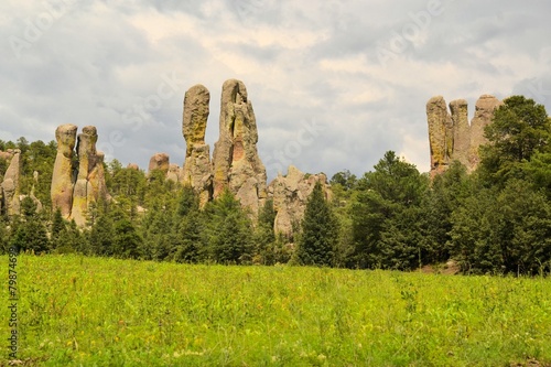 Chimney rock monoliths in Valley of the Monks, Creel, Mexico