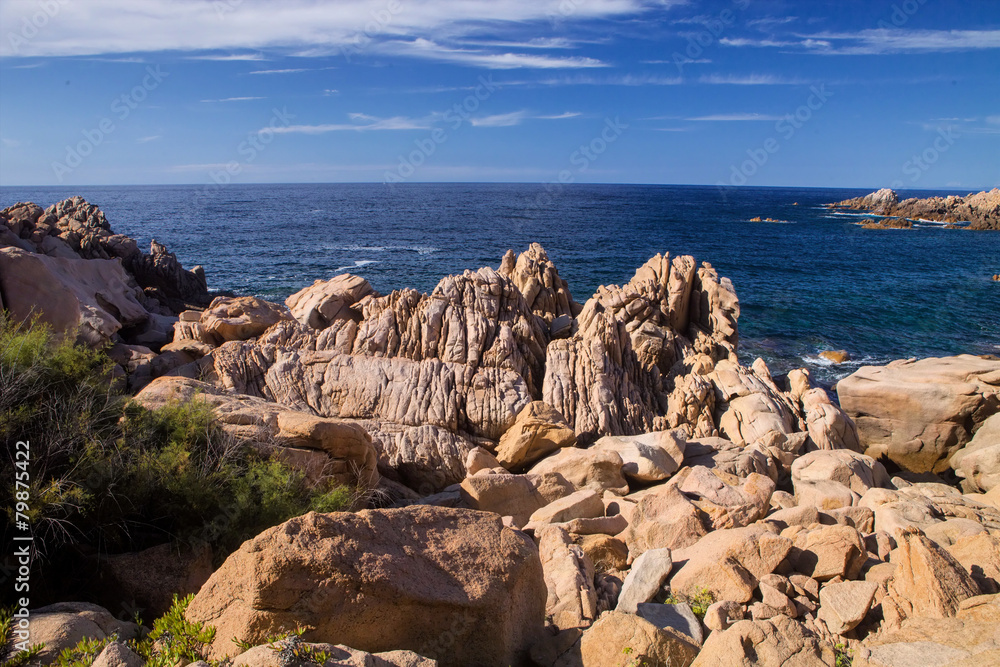 rocky coast in the east of Sardinia, Italy