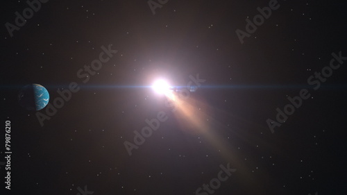 Earth rotating around the sun - seamless loop