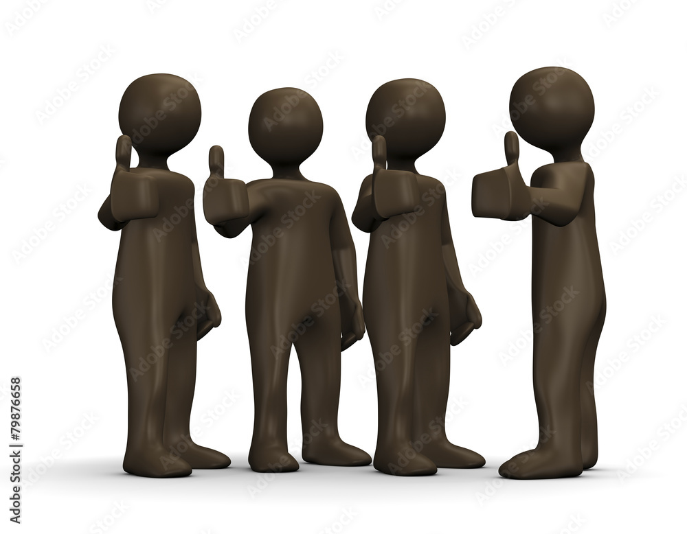 Ich Drücke Dir Die Daumen Englisch Männchen halten Daumen hoch Stock Illustration | Adobe Stock