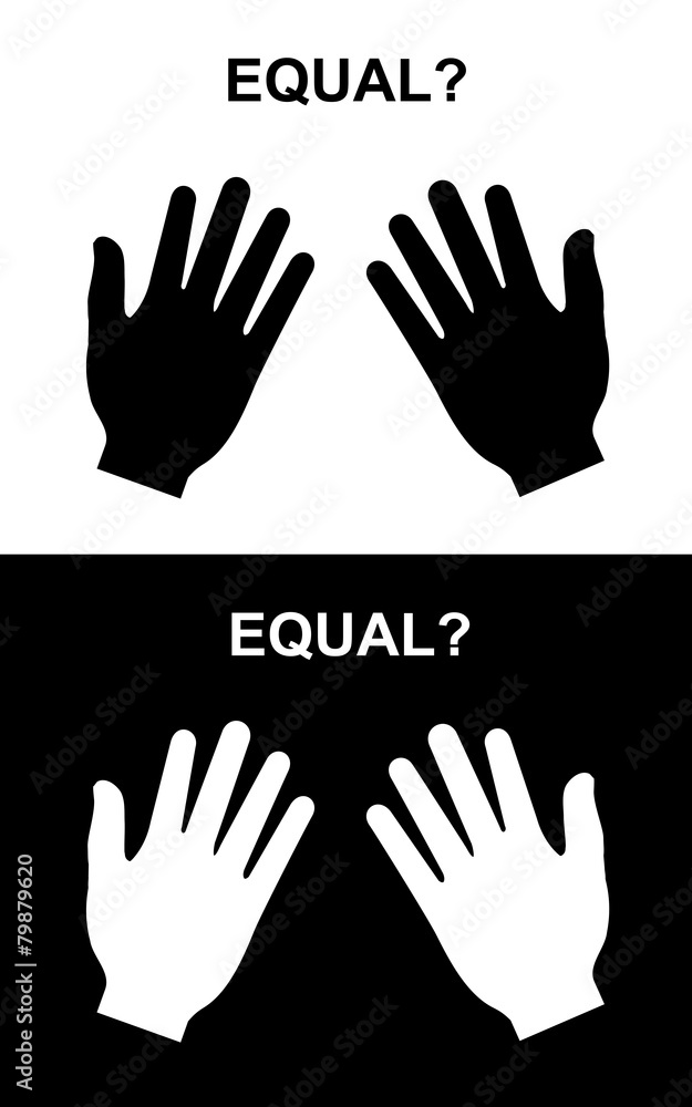 Equal paper hand, paper-paper, paper hand vector Equal paper hand, paper-paper, paper hand vector