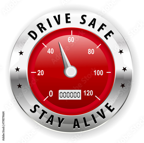 drive safe and stay alive icon or symbol - safe driving concept