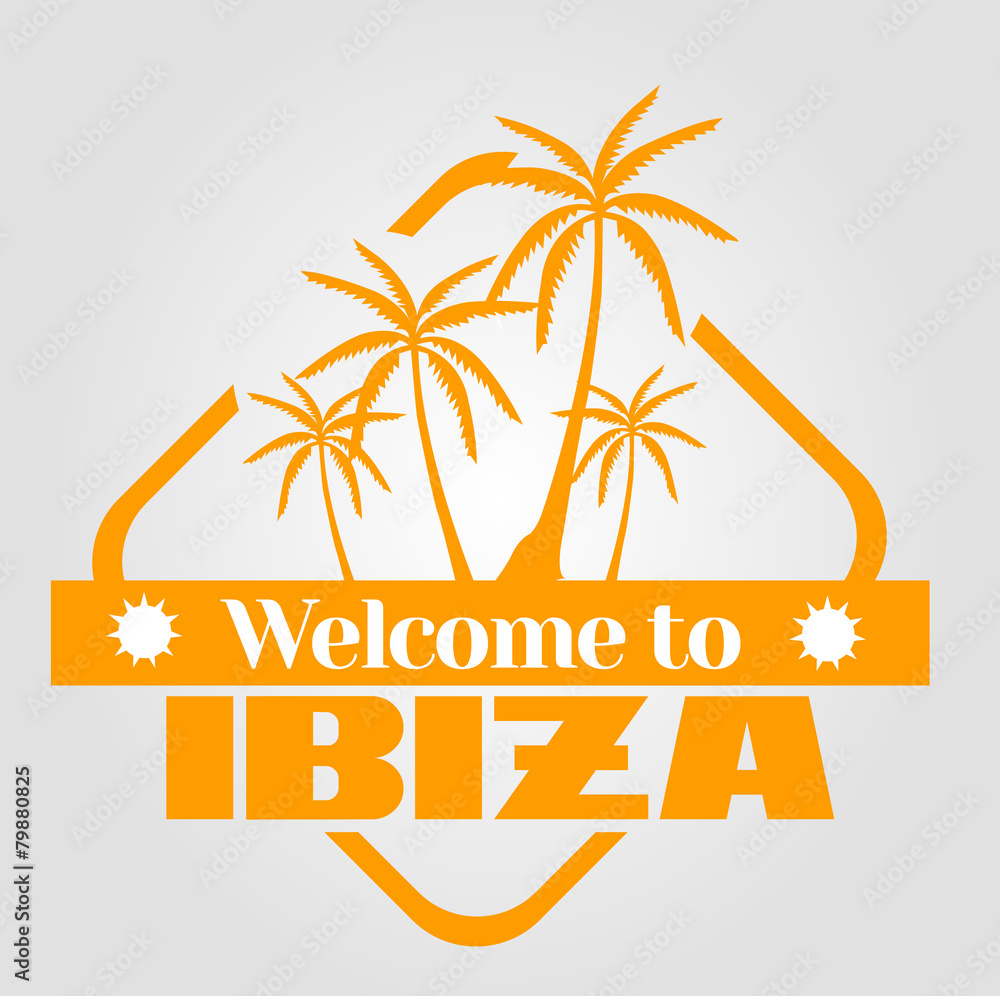 stamp Welcome to Ibiza