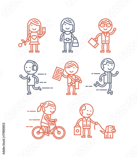 Set of people. Vector illustration.