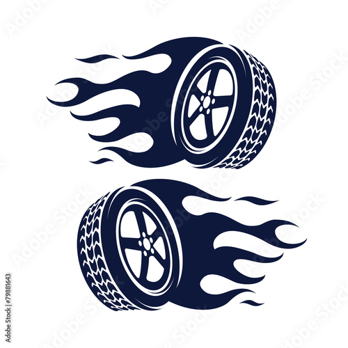 car wheel fire abstract