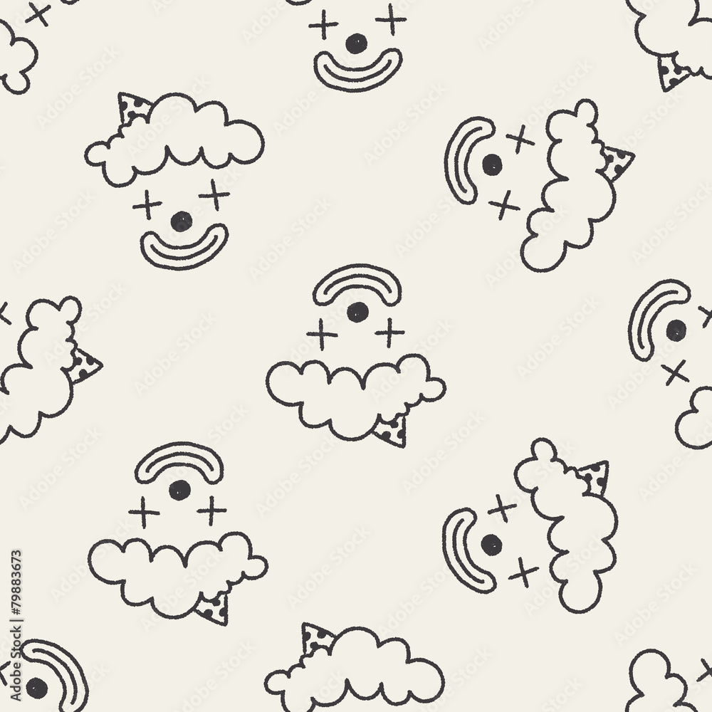 doodle clown seamless pattern background doodle clown seamless pattern background