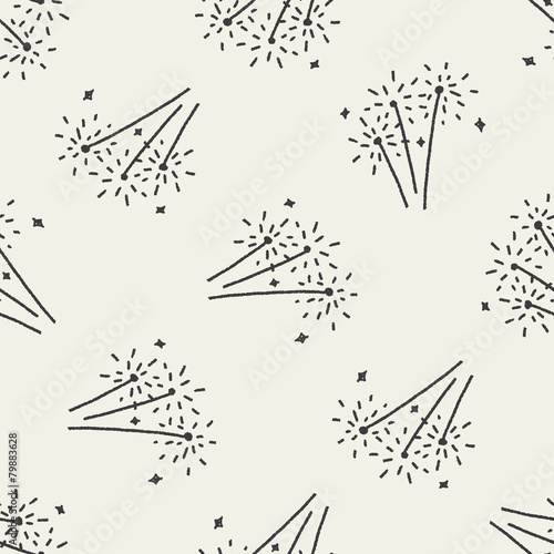 doodle firework seamless pattern background