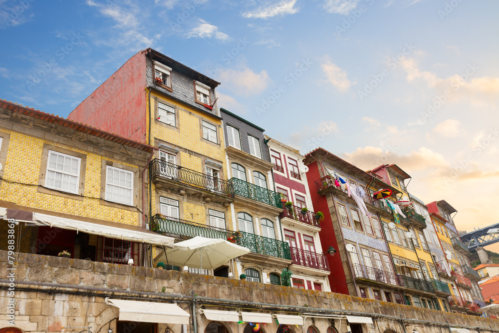 colorful houses in old town, Porto