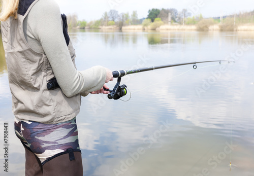 detail of fishing woman