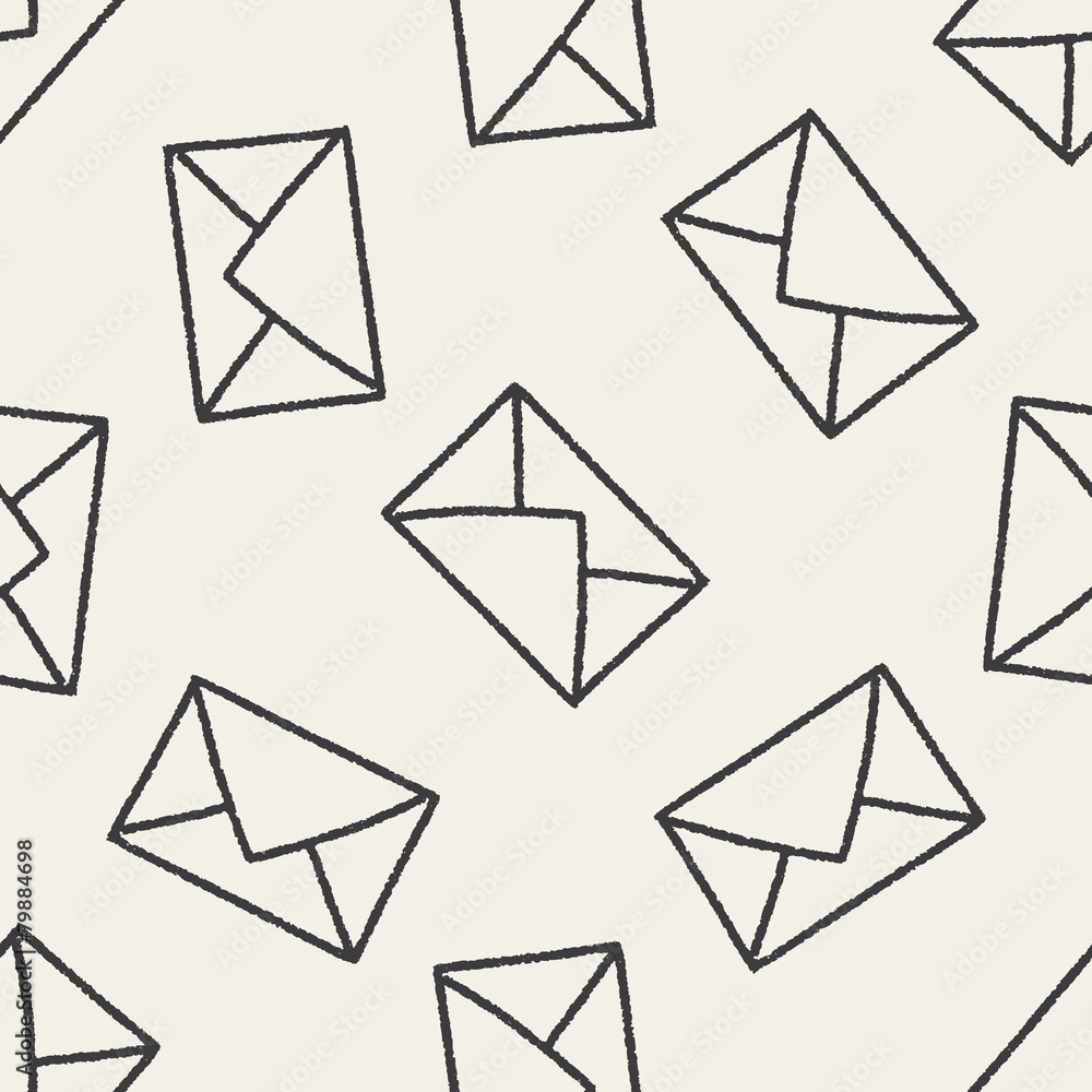 Doodle mail seamless pattern background Doodle mail seamless pattern background
