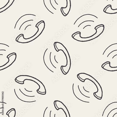 Doodle phone seamless pattern background