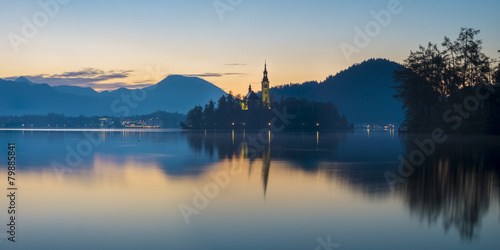 Panorama jeziora bled na Słowenii