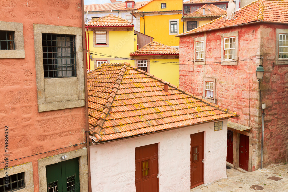 colorful houses in old town, Porto