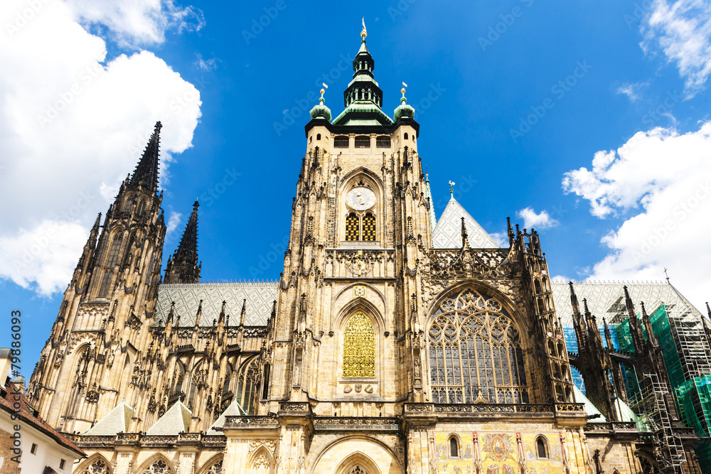 Obraz premium Cathedral of St. Vitus, Wenceslas and Vojtech in Prague Castle,
