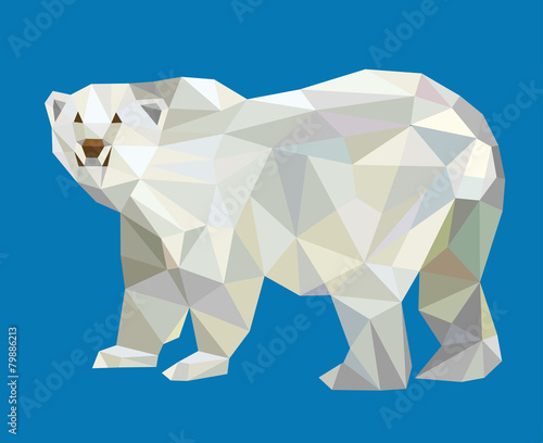 Polar bear low poly vector
