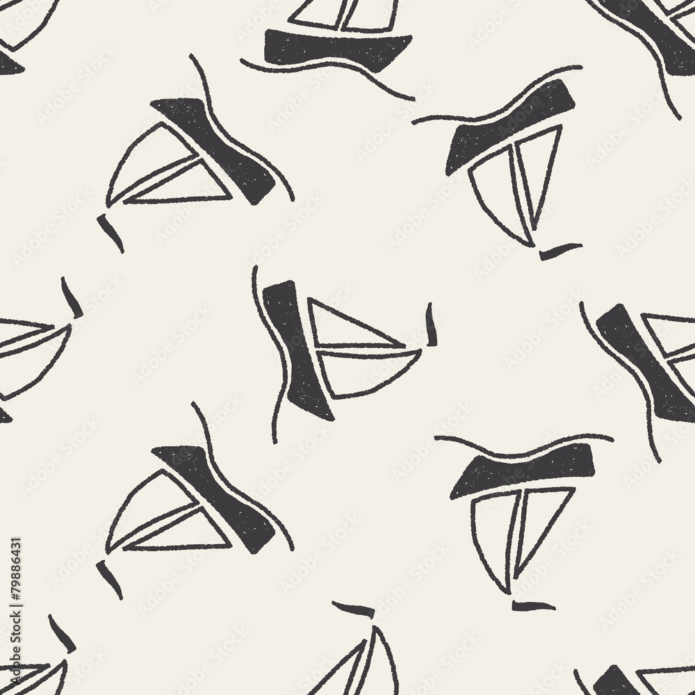 doodle sailboat seamless pattern background doodle sailboat seamless pattern background