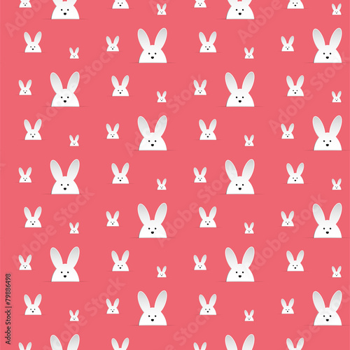 Happy Easter Rabbit Bunny Pink Seamless Background