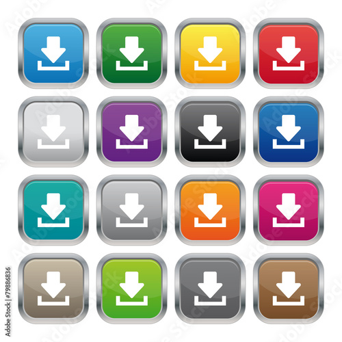 Download metallic square buttons