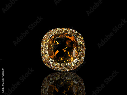 Orange precious stone jewel