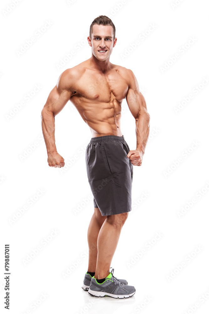Strong Athletic Man Fitness Model Torso showing muscles Strong Athletic Man Fitness Model Torso showing muscles