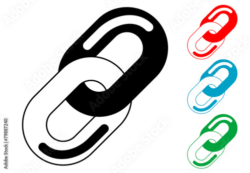Pictograma enlace en varios colores