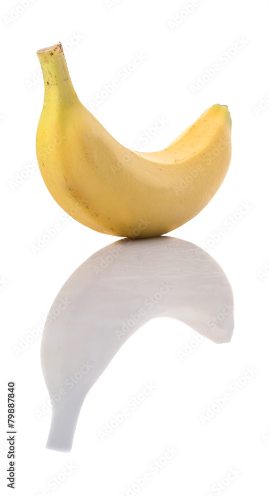 Banana fruit over white background