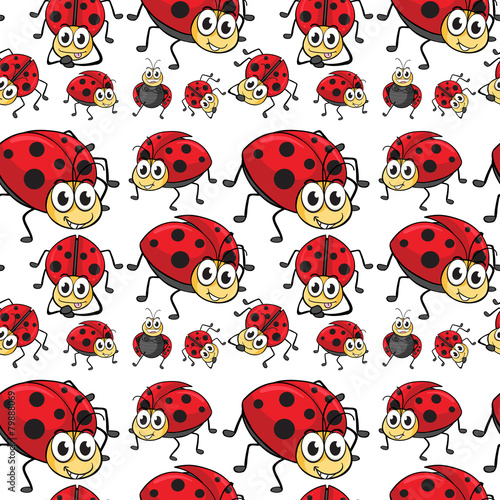 Seamless ladybugs