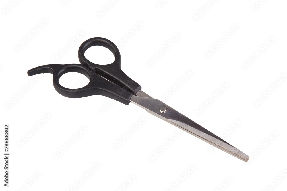 Steel scissors with black handles Steel scissors with black handles