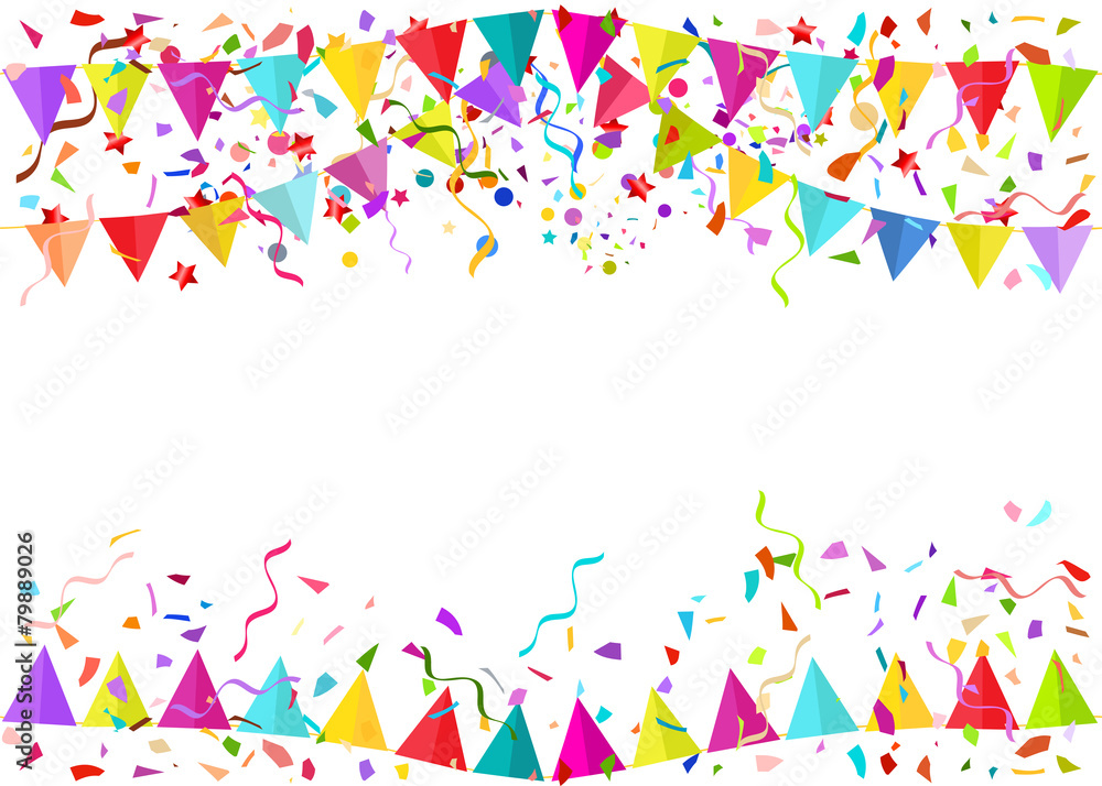 Seamless vector background of falling confetti pieces and colore Seamless vector background of falling confetti pieces and colore