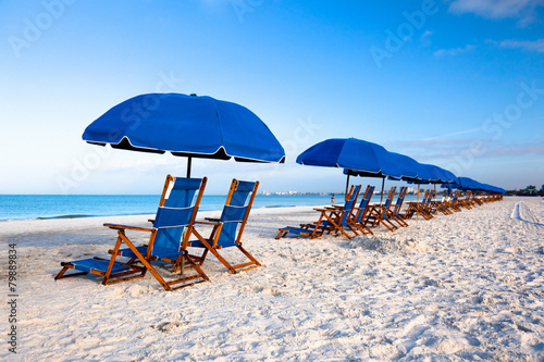 Umbrellas on the beach photo