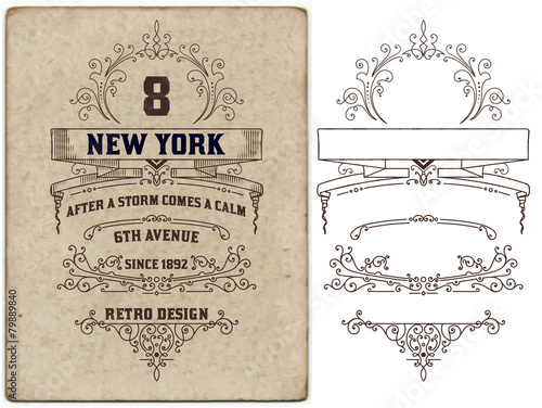 Retro card over old paper