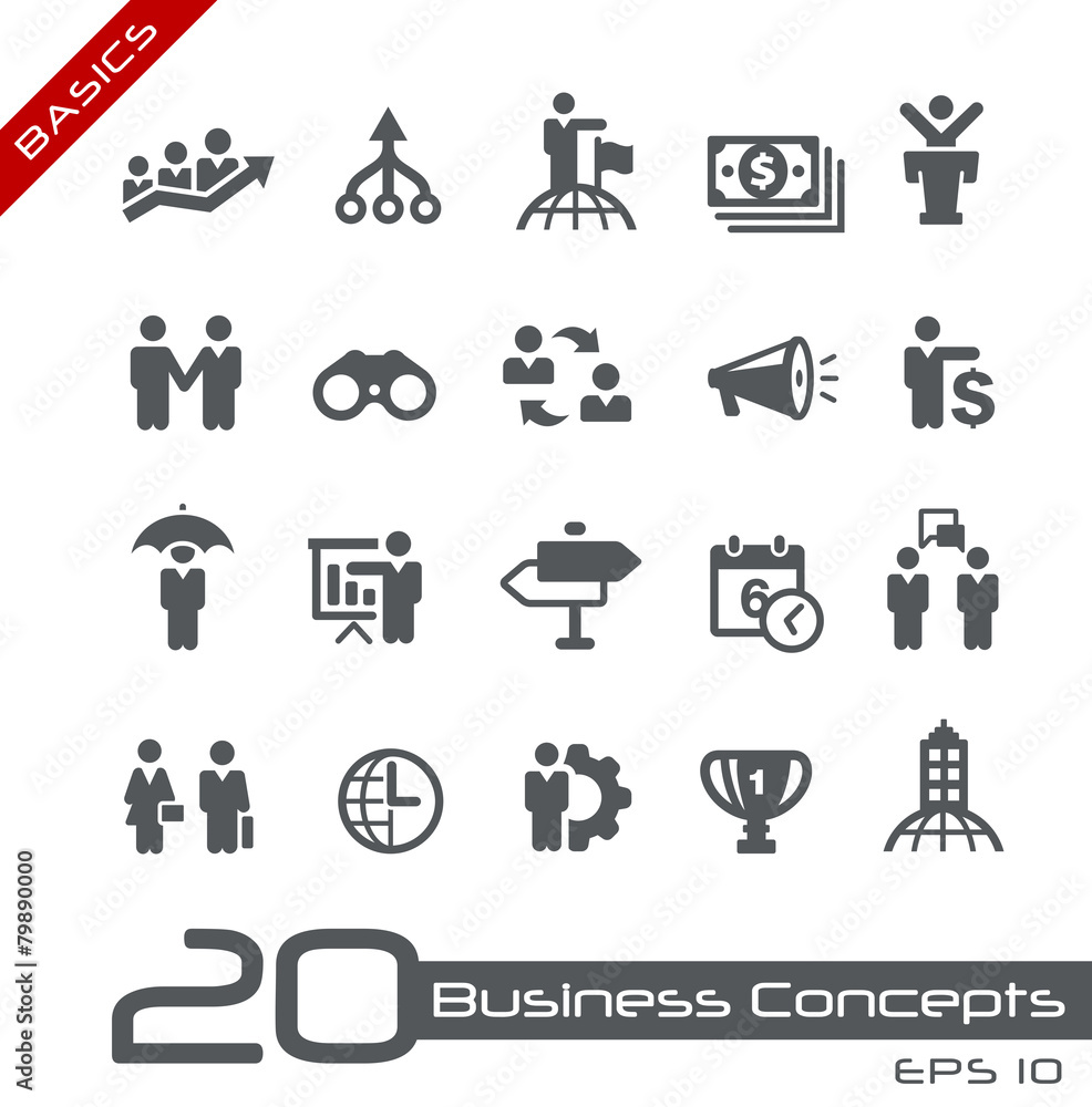 Business Concepts Icon Set -- Basics Business Concepts Icon Set -- Basics