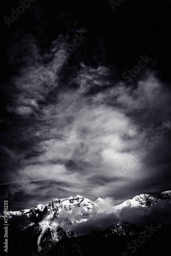 Tela Italian Alps in Black and White