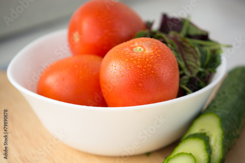 Fototapeta Naklejka Na Ścianę i Meble -  Fresh vegetables for a healthy salad